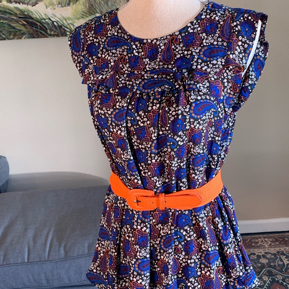 Paisley print sleeveless Philosophy blouse size medium, office/dressy casual